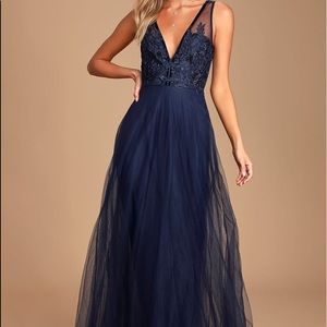 Lulus Navy Blue Dress - Size M